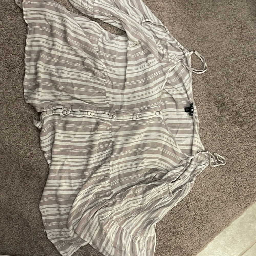 Plus sized cold shoulder blouse